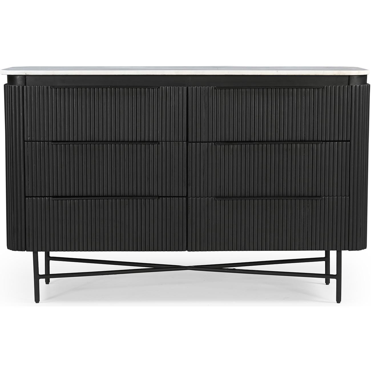 Комод з шухлядами Isabella Lilac ice top and black wooden base