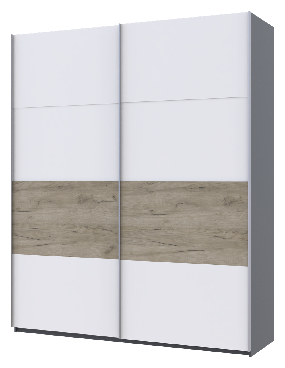 Шкаф купе Doros G-Caiser 2 ДСП/4 части 200х60х240 см Белый/вставка дуб крафт (42005066)