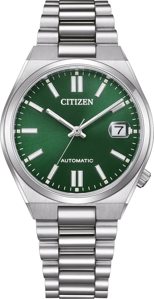 Наручные часы мужские Citizen NJ0200-50X Tsuyosa Collection механические с сапфировым стеклом/стальным корпусом и зеленым циферблатом Наручные часы мужские Citizen NJ0200-50X Tsuyosa Collection механические с сапфировым стеклом/стальным корпусом и зеленым циферблатом