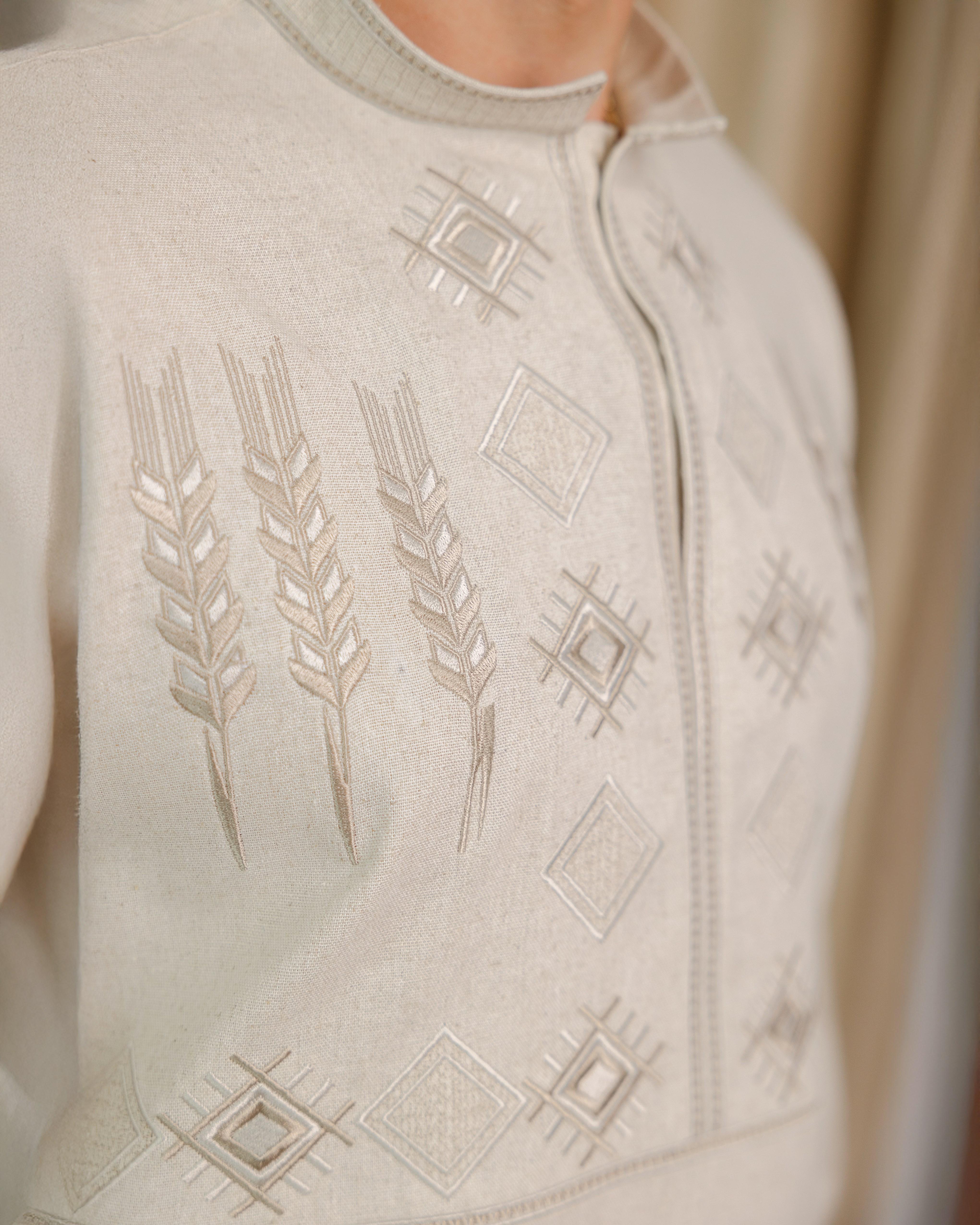 Вышиванка мужская Колос льняная S (0002230) - фото 7 Вышиванка мужская Колос льняная S (0002230) - фото 7