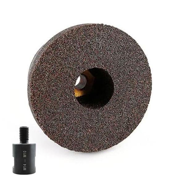 Шлифовальная насадка Ø 75х50 мм для КШМ зернистость 100 резьба 16 мм и адаптер M14–M10 (id_2234)