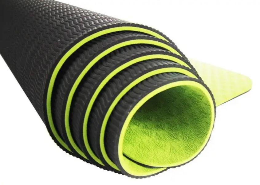 Килимок для йоги та фітнесу U-powex TPE Yoga mat 183х61х0,6 см Green/Black (UP_1000_TPE_Gr/Black) - фото 2