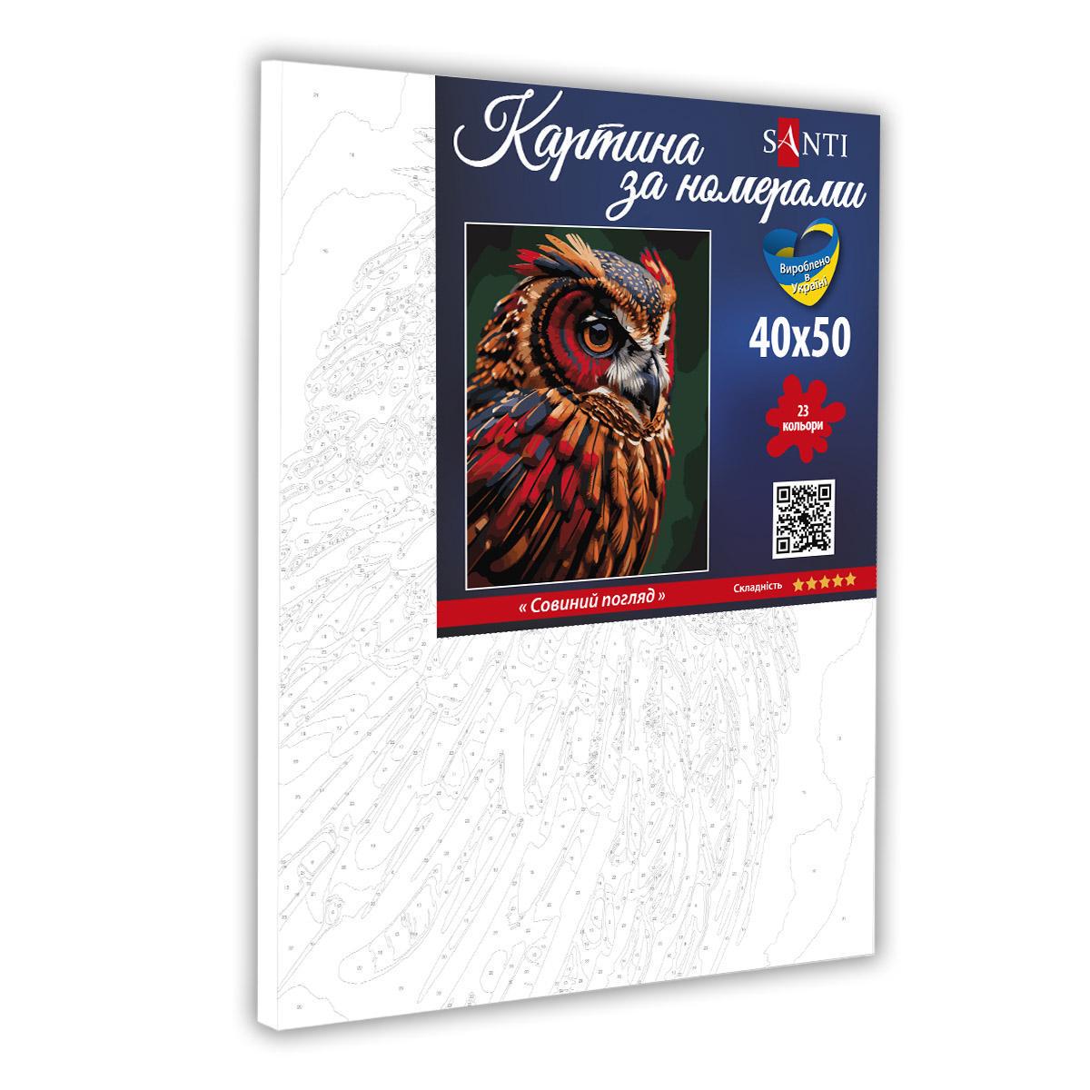 Картина по номерам Santi Совиный взгляд 40x50 см (Top-954806) - фото 2