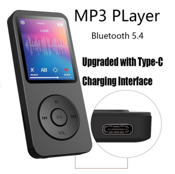 Плеер MP3 Rock Star 01B 1,8" Bluetooth 5.4 с внешним динамиком Type-C Черный - фото 2