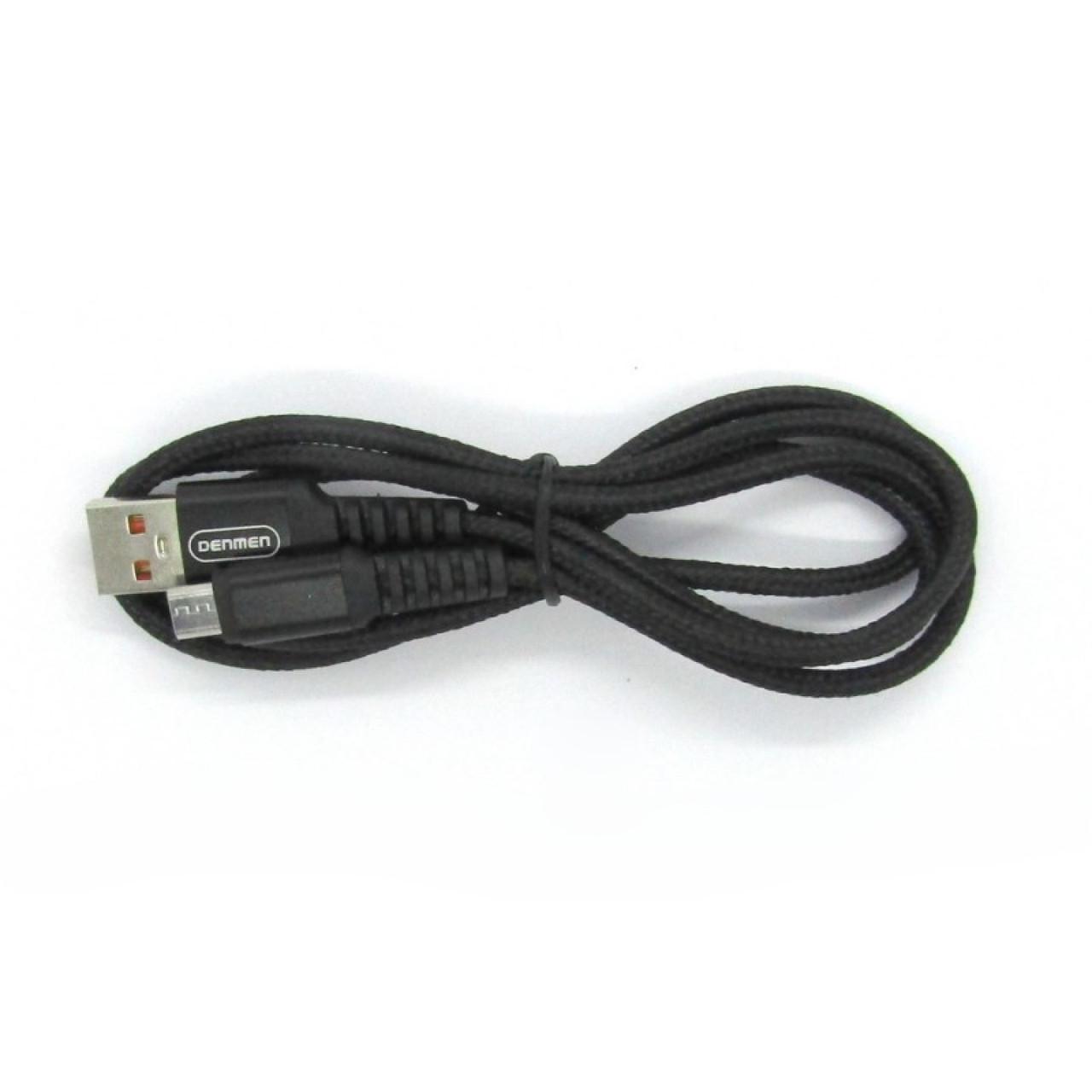 Кабель для зарядки и передачи данных Denmen D02V USB to micro USB 1 м Черный