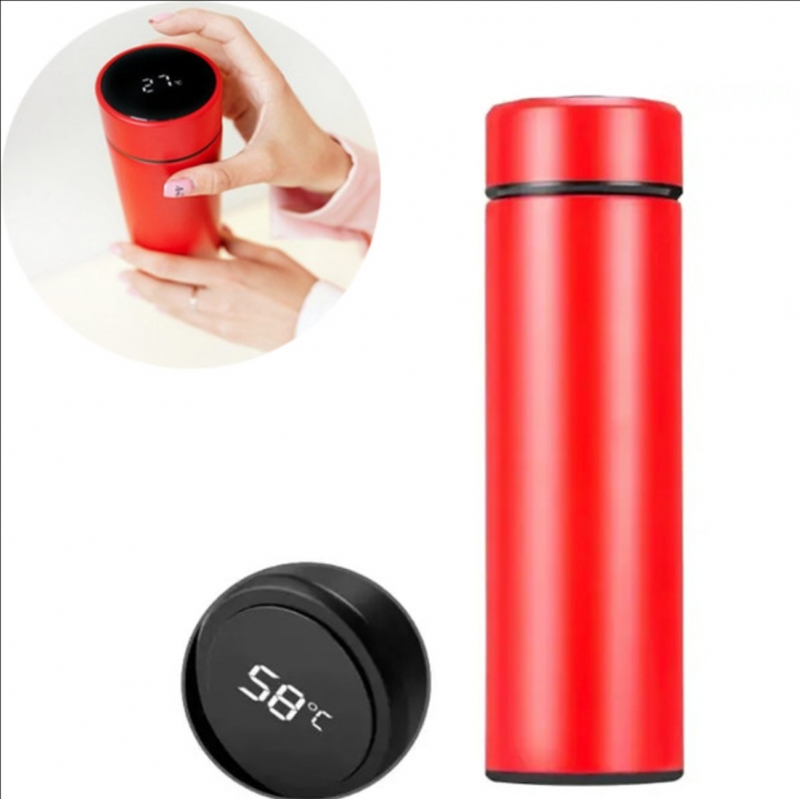 Термос-чашка Unique UN-1006 с датчиком температуры 500 мл Красный - фото 2