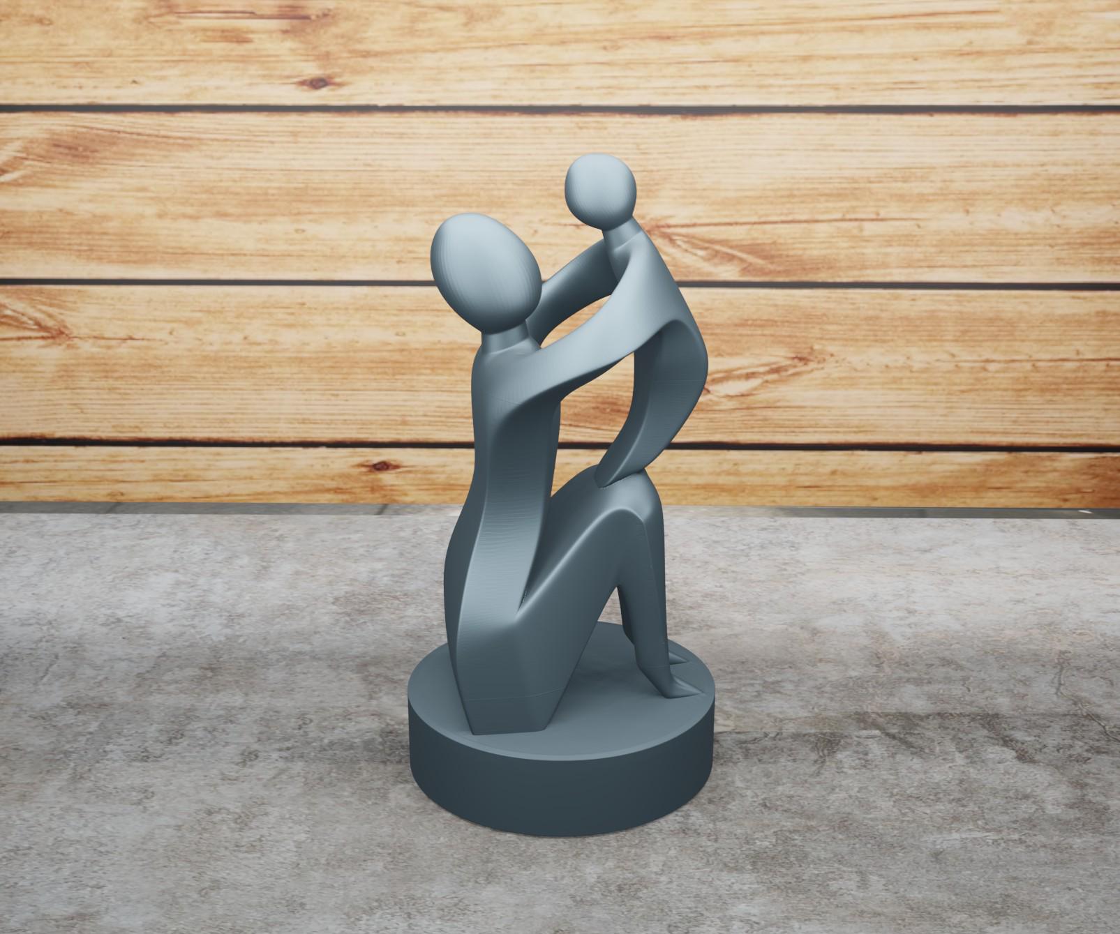 Статуэтка абстракция Мама з ребенком 15 см Серый металлик (12020060289) Статуэтка абстракция Мама з ребенком 15 см Серый металлик (12020060289)