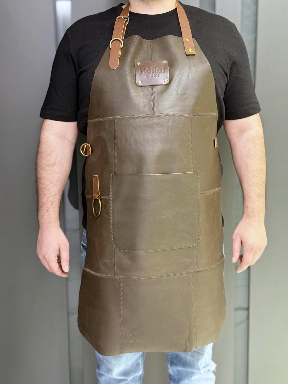 Фартух з натуральної шкіри HollaApron Brown (300002) - фото 2 Фартух з натуральної шкіри HollaApron Brown (300002) - фото 2