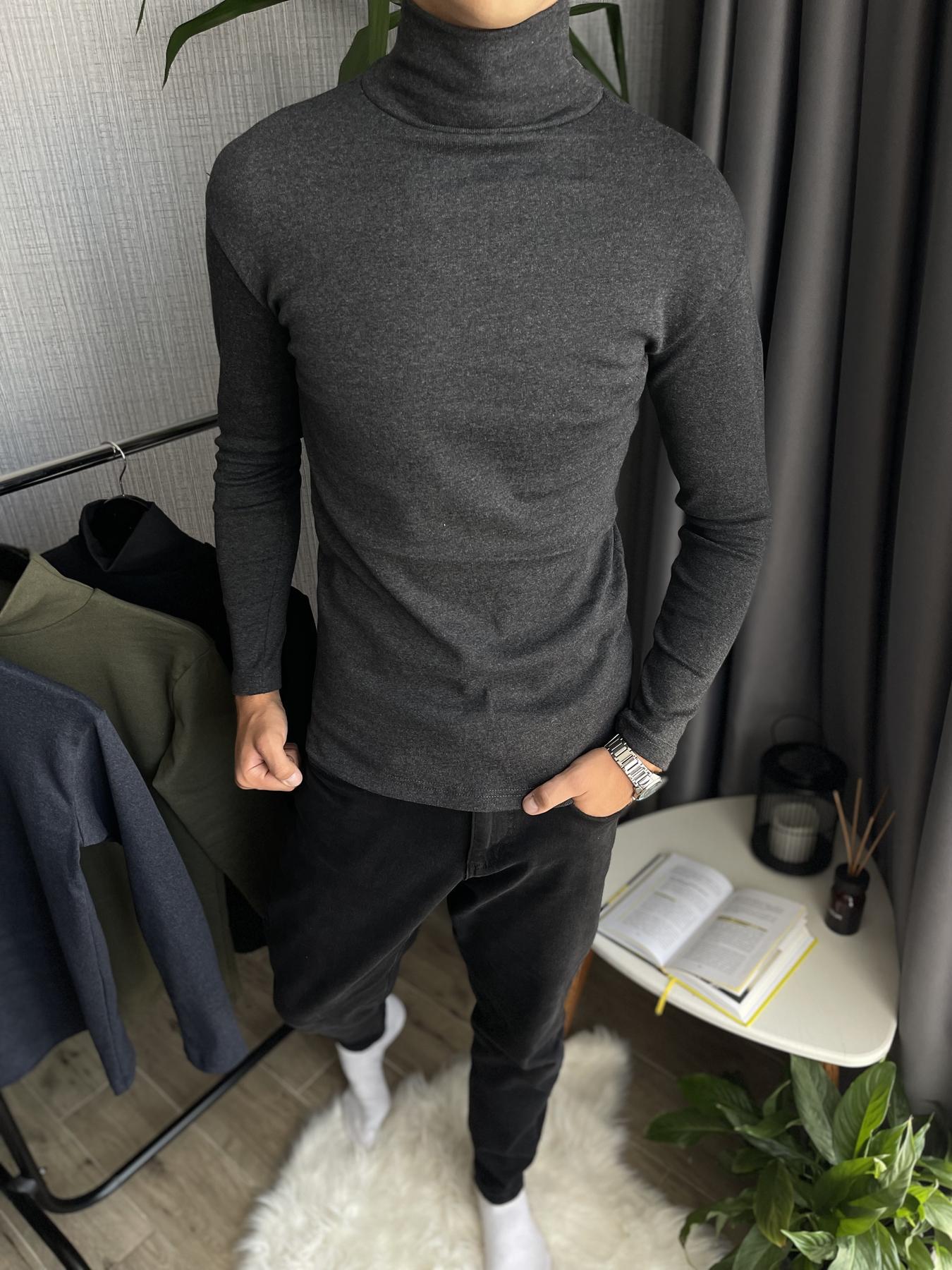 Гольф чоловічий зимовий на флісі облягаючий S Графіт (26534/2/1) - фото 4 Гольф чоловічий зимовий на флісі облягаючий S Графіт (26534/2/1) - фото 4