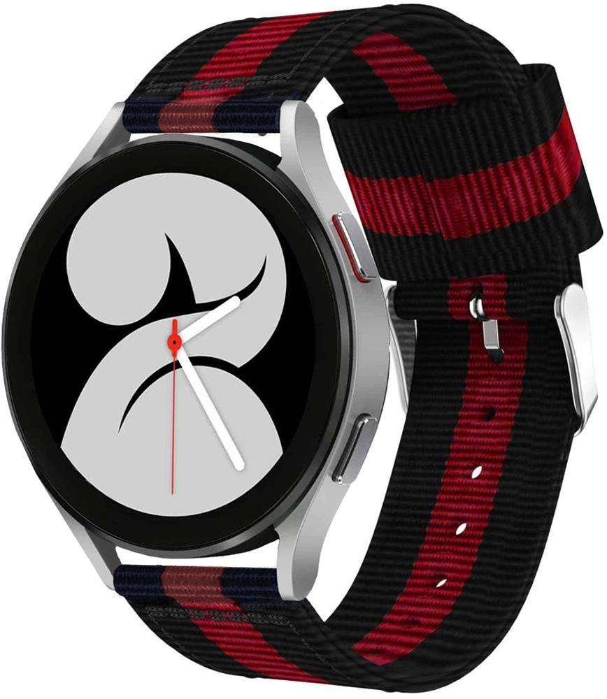 Браслет тканевый Canvas для Galaxy Watch 4 40 мм Black/Red (22955)
