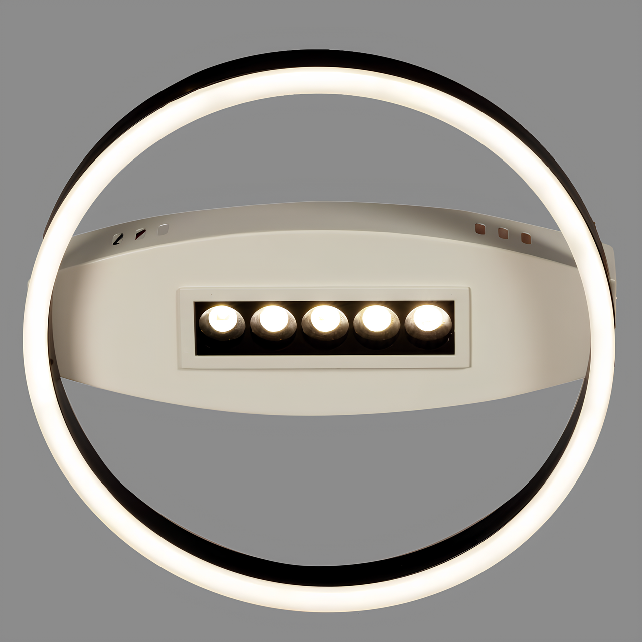 Люстра светодиодная Svet 34W+5W с точечной подсветкой 3000-6000К Белый/Черный (SY-16046/1 WH+BK)