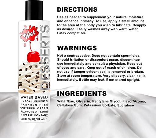 Лубрикант їстівний WET Whipped Cream зі смаком вершків 89 мл (WT43066) - фото 2
