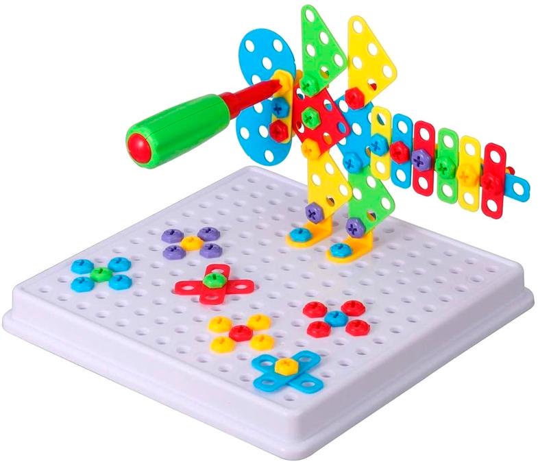 Винтовая мозаика Creative Puzzle с шуруповертом 193 элемента