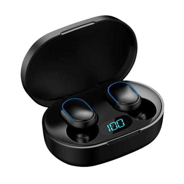 Наушники E7S Bluetooth вакуумные с экранчиком и вкладышами подушечками Черный (279-1)