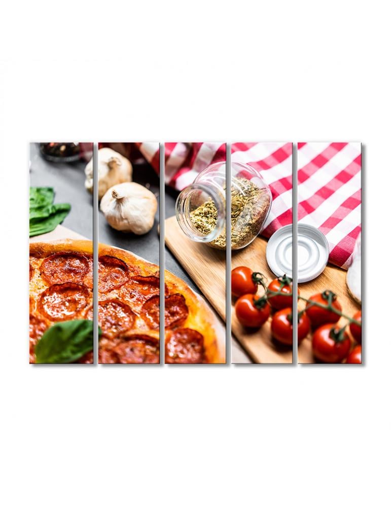 Картина модульная Специи для пиццы Маргарита 5 модулей 90x135 см
