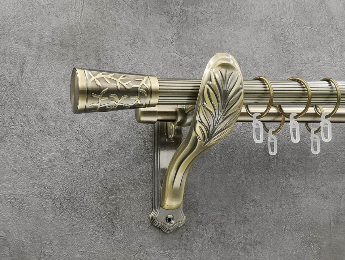 Карниз Quadrum Севілія рифлена штанга подвійний ретро 25/19 мм 400 см Антик (262049166)