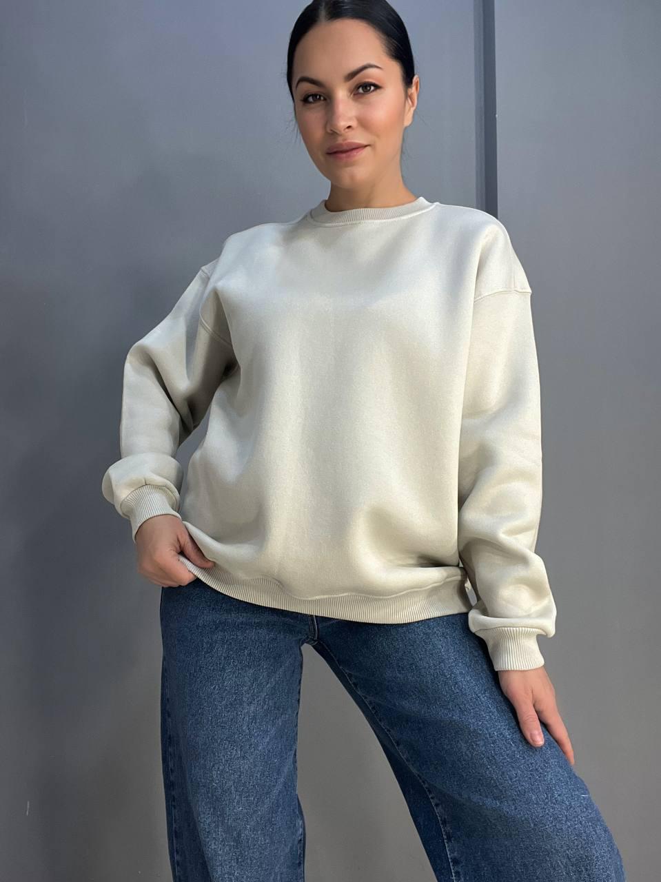 Свитшот женский PEPPER MINT 24-14 базовый простой удлиненный оверсайз L Светло-серый (2866) - фото 5 Свитшот женский PEPPER MINT 24-14 базовый простой удлиненный оверсайз L Светло-серый (2866) - фото 5