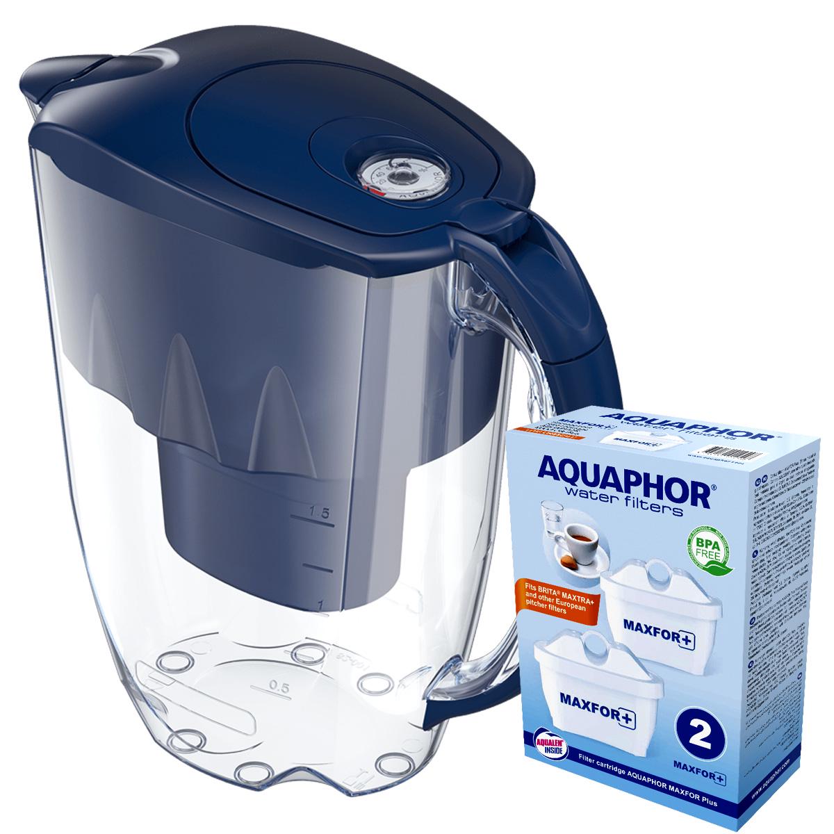 Фильтр-кувшин Аквафор Джаспер два картриджа Темно Синий
