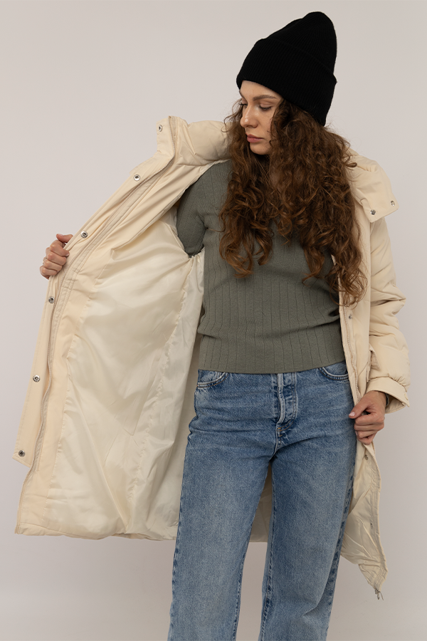 Куртка жіноча р. 46 Молочний (SKT000918400) - фото 4 Куртка жіноча р. 46 Молочний (SKT000918400) - фото 4