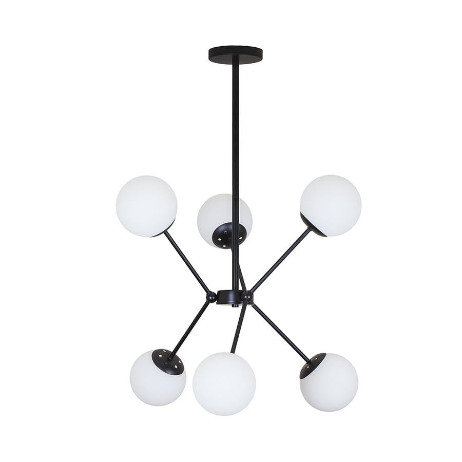 Люстра с плафонами Levistella 7529810-6 BK+WH Черный/Белый (2345030721) - фото 1