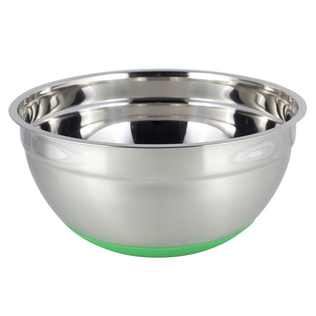 Миска Kamille KM-4351 из нержавеющей стали с зеленым силиконовым дном 28х13 см (29-84-4351)