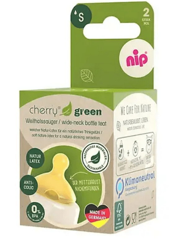 Соска для пляшечки Nip GREEN Вишенька S повільний потік 2 шт. (143281)