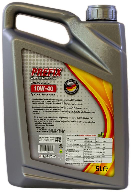 Олива Prefix API SL/CF 10w40 5 л (000039159) - фото 3 Олива Prefix API SL/CF 10w40 5 л (000039159) - фото 3