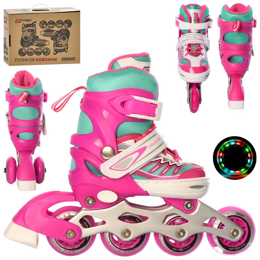 Ролики дитячі розсувні Profi A 4122-XS-P р. 27-30 Рожевий - фото 2 Ролики дитячі розсувні Profi A 4122-XS-P р. 27-30 Рожевий - фото 2