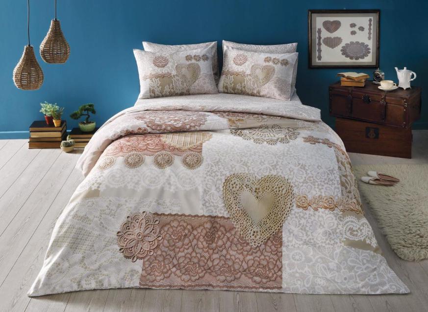 Постельное белье TАС Shelby Сатин Евро Бежевый