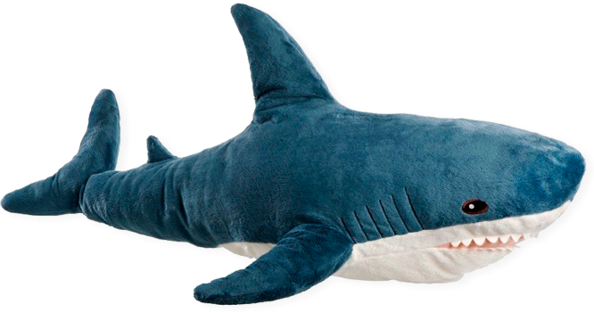 Мягкая игрушка Акула ІКЕА 100 см Синий (2016)