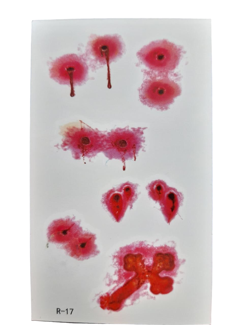 Тату временное Крест и раны 10х6 см Красный (R-17)