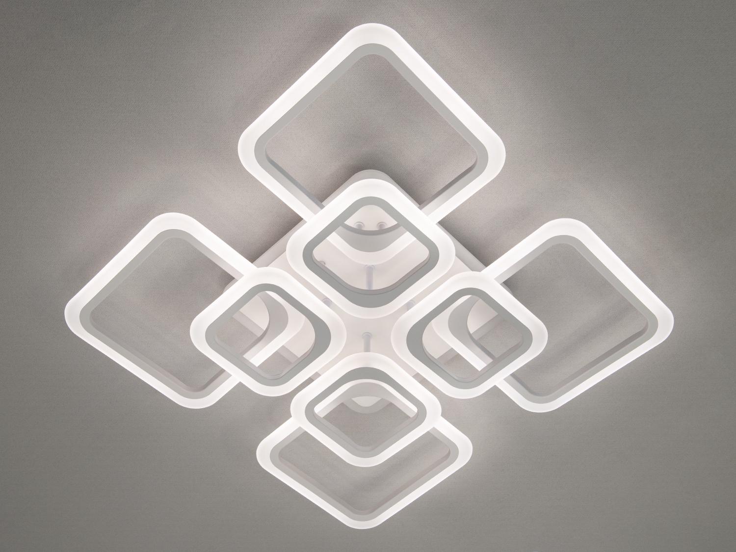 Люстра стельова LED з димером та підсвічуванням 145W (A8060/4+4WH 3col dim) - фото 5 Люстра стельова LED з димером та підсвічуванням 145W (A8060/4+4WH 3col dim) - фото 5