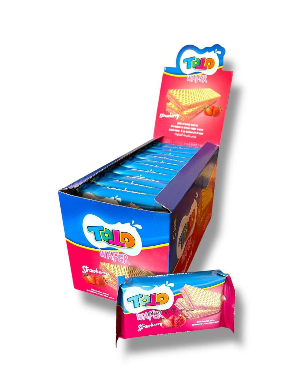 Вафли TOTO со вкусом Клубники 24 шт. по 35 г (00000006390)