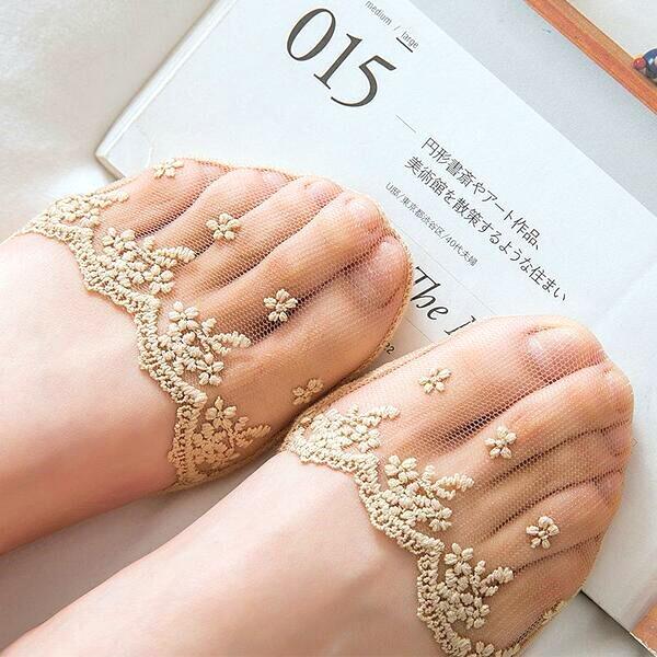 Носки следки женские кружевные 5 пар Бежевый (L00060-1) - фото 4 Носки следки женские кружевные 5 пар Бежевый (L00060-1) - фото 4