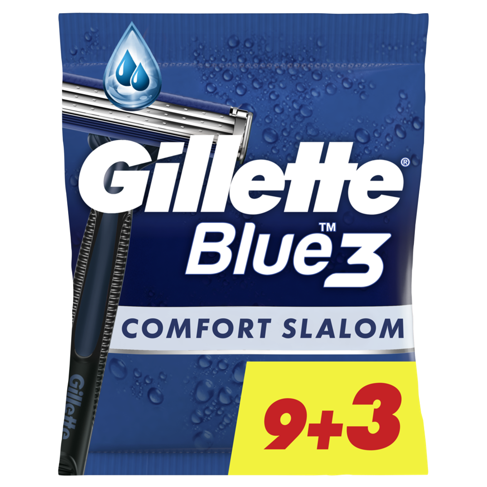 Набір станків для гоління чоловічих GILLETTE Blue 3 Slalom Comfort одноразові 9 плюс 3 шт. (31158930)