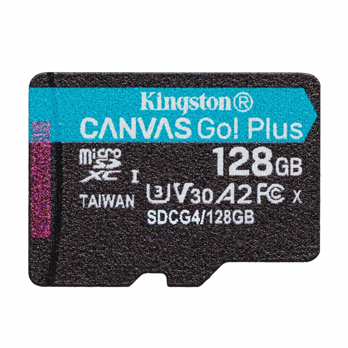 Карта пам'яті Kingston Canvas Go! Plus 128 GB microSDXC UHS-1 U3 class 10 A2 V30 R170MB/s W90MB/s (SDCG4/128GBSP)