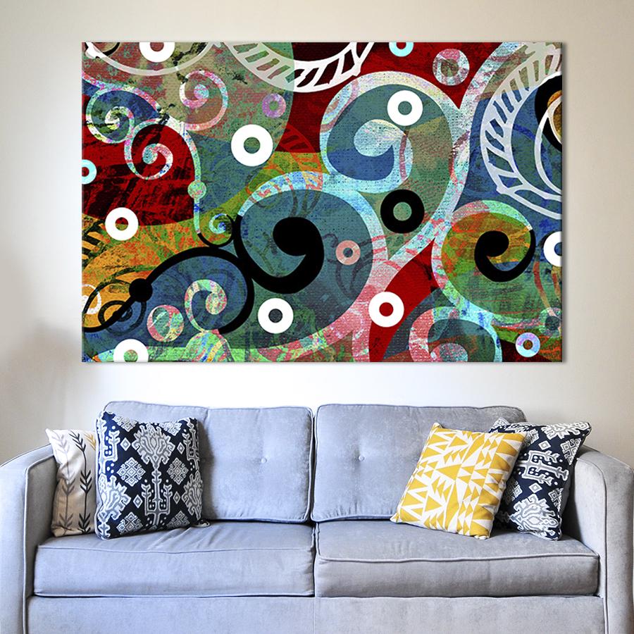 Настенный декор картина на холсте для интерьера Абстрактный узор 120x80 см (6-1)