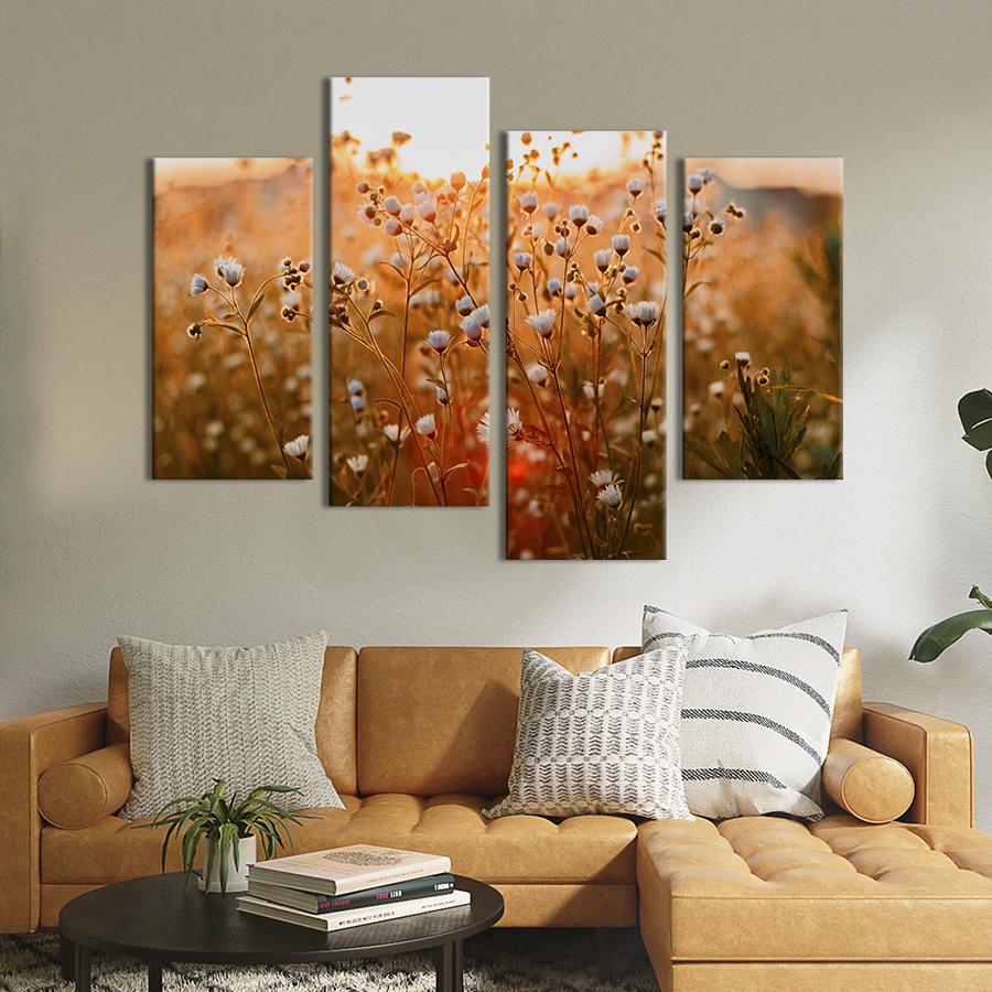 Картина на холсте Ромашки на рассвете 129x90 см (927-42)