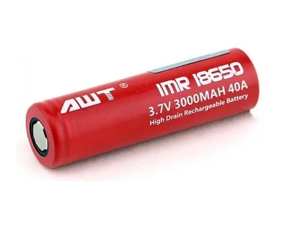 Аккумулятор AWT 18650 Li-ion 3000 mAh 3,7 V 40 A Красный