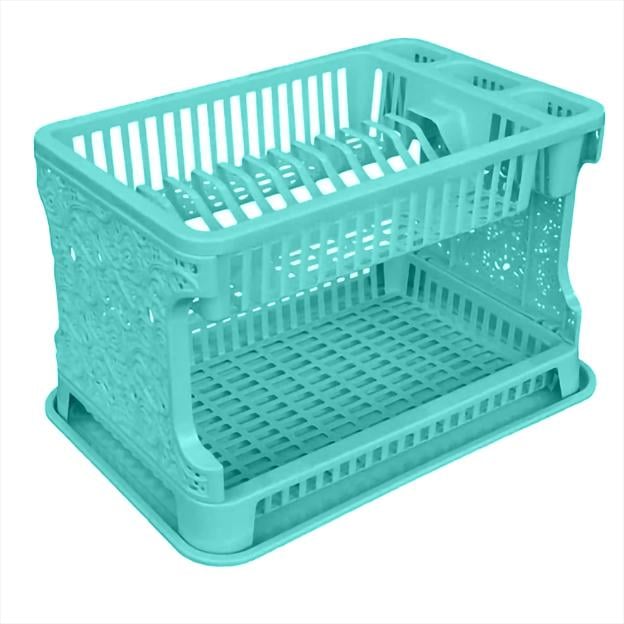 Сушилка для посуды Efe plastics двухъярусная ажурная Салатовый (MR12617)