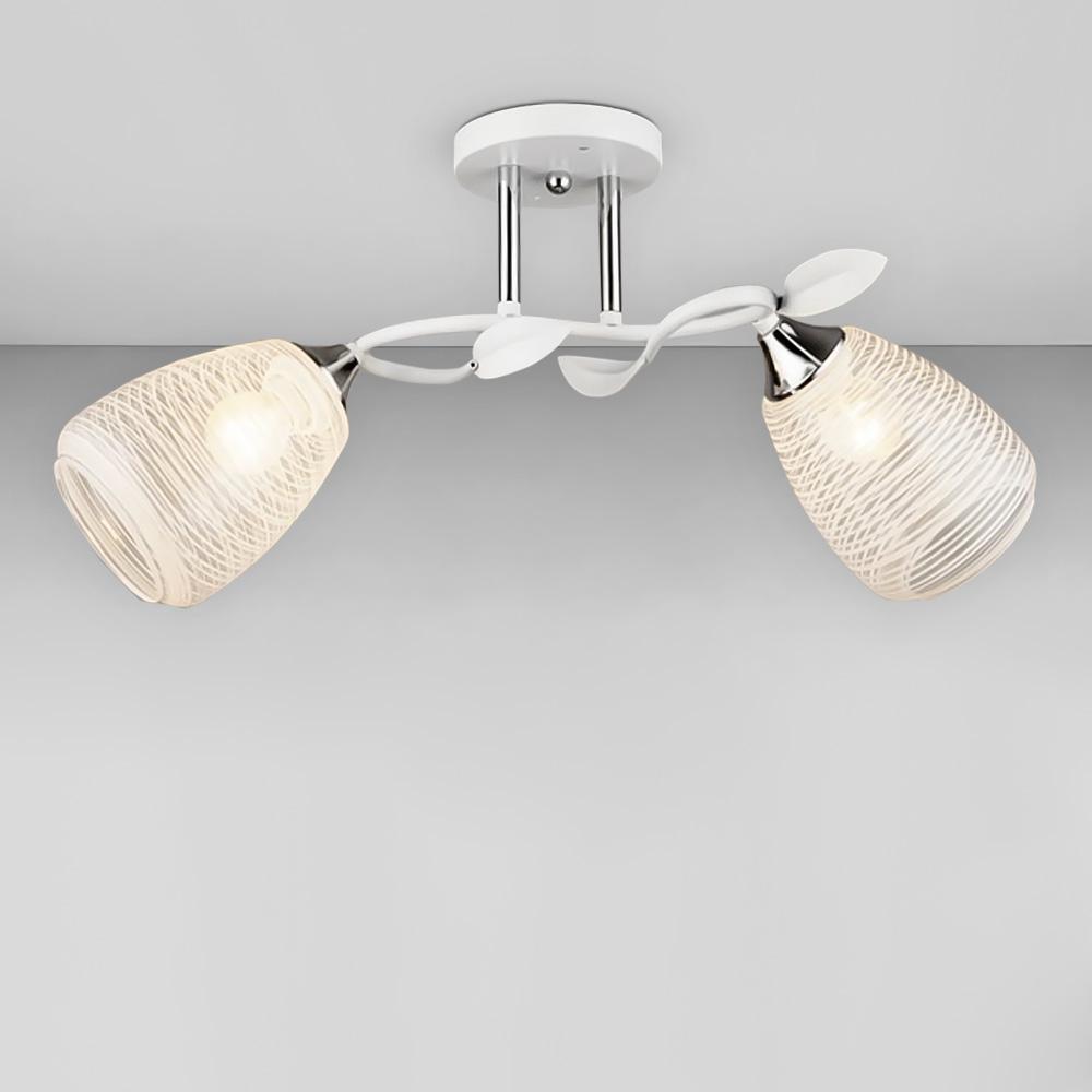 Люстра стельова Light House SRS-18951/2 в смужку Білий/Хром/Білий