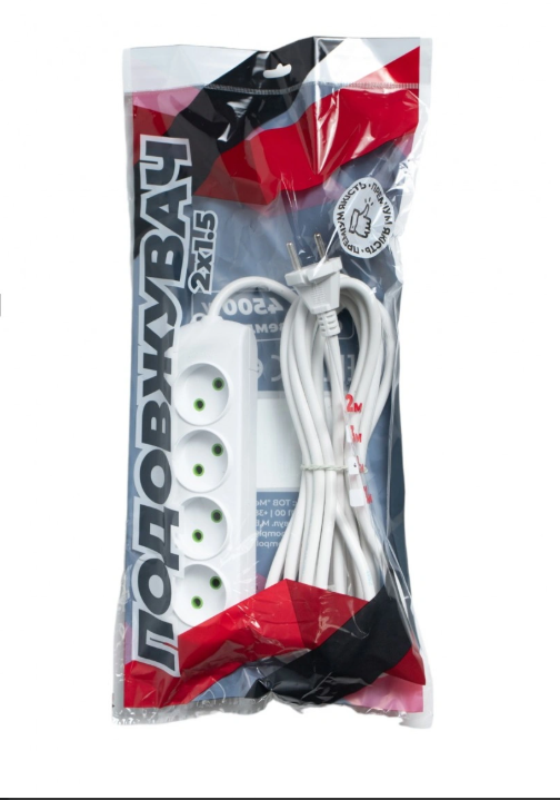 Подовжувач 4 гнізда 10 м МЕГАтек ПВС 2x1,5 м МТП-0106-1011 (НФ-00002518) - фото 1