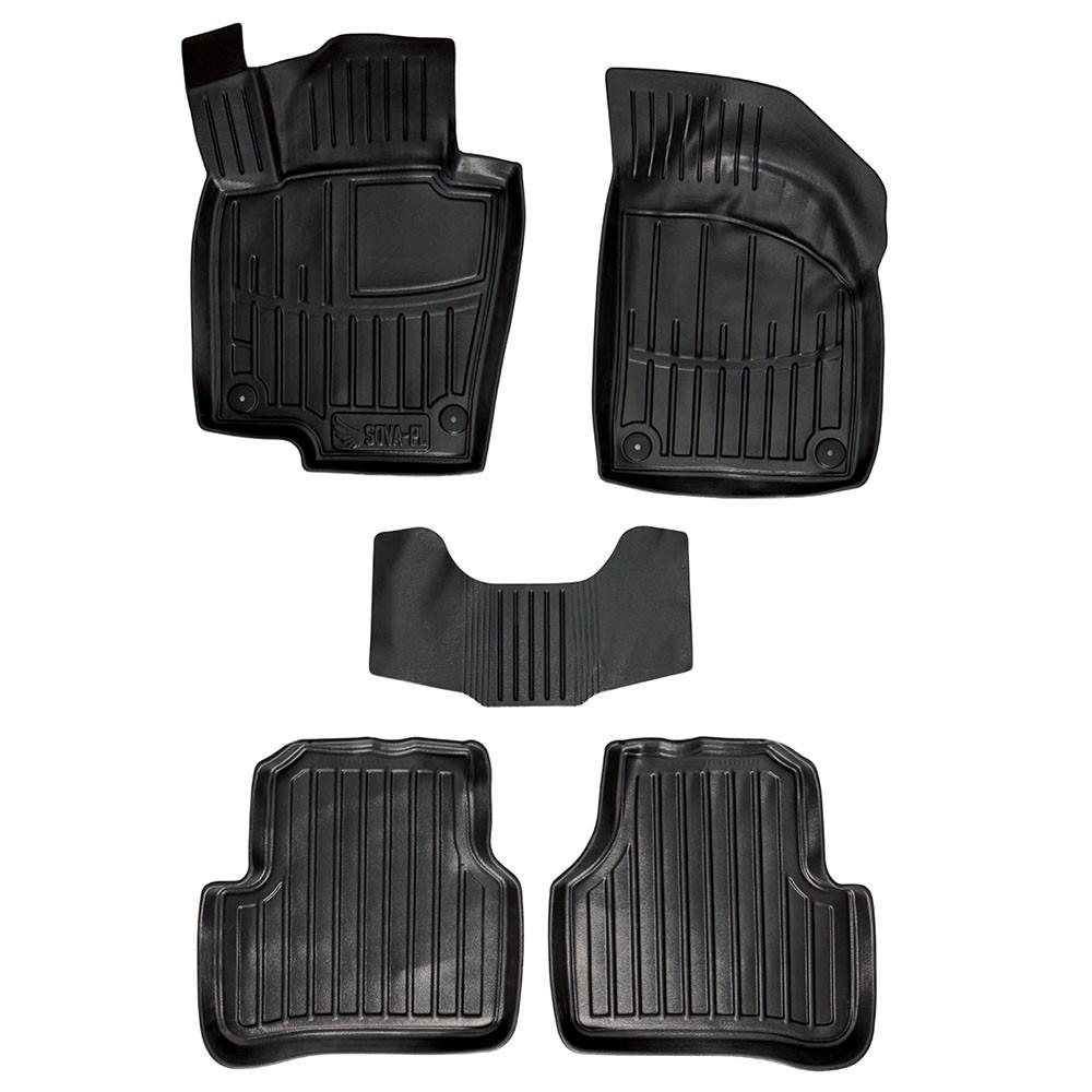 Килимки в салон SOVA-PL для Volkswagen Passat B6 2005-2010 гумові 5 шт. Чорний (28800575)