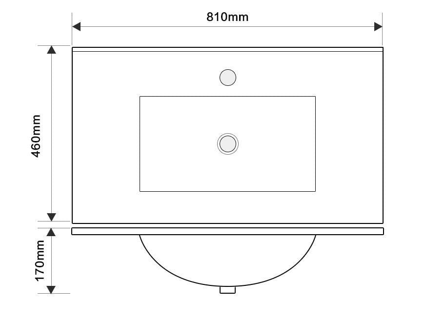 Раковина меблева Mixxus Premium CUBIC-1503 з отвором під змішувач і переливом 810х460х170 мм (2511071802) - фото 3