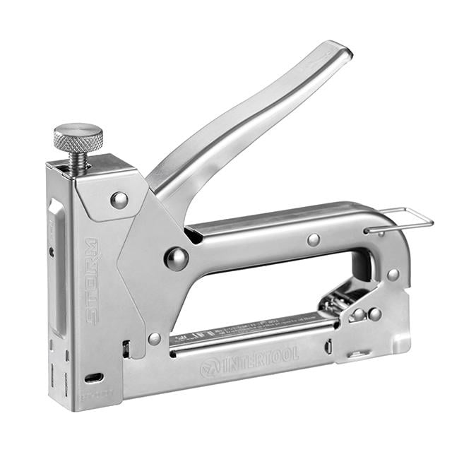 Степлер строительный под скобу Intertool RT-0107 STORM 11,3х0,7х4-14 мм Хром
