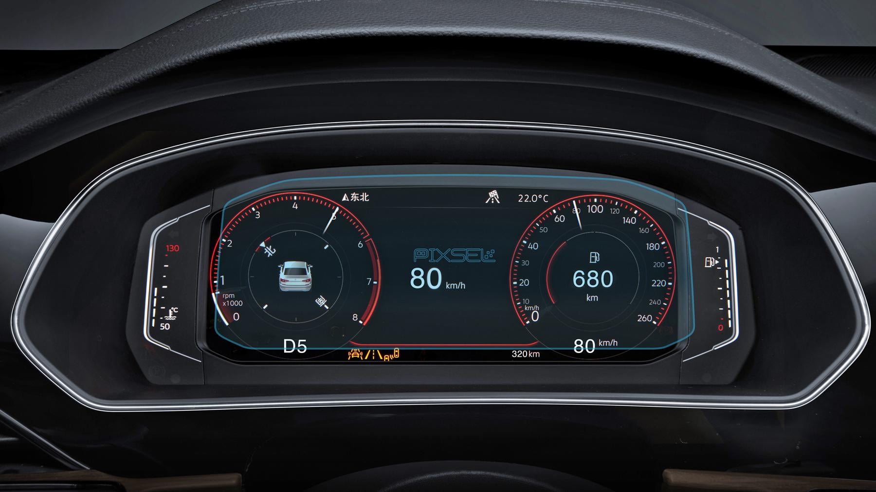 Защитное стекло Pixsel гибридное матовое на панель приборов Volkswagen PASSAT 9,9" 2019