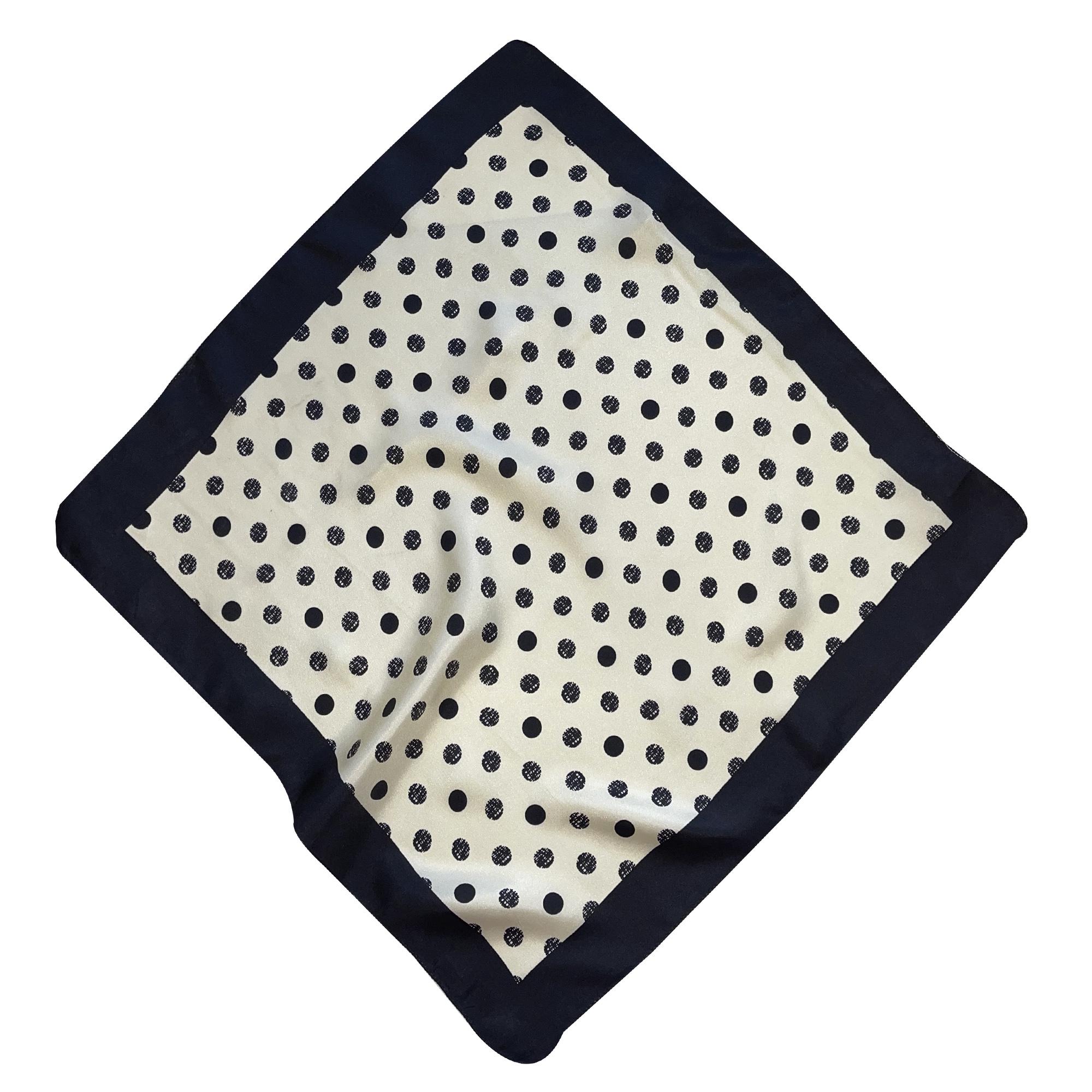 Платок шелковый Silk Route 50х50 см Черный/Белый (1375)