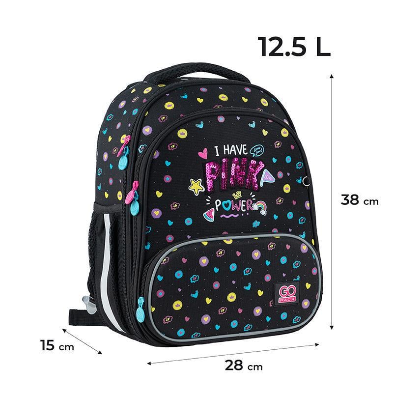 Рюкзак каркасний GoPack Education Pink Power 38x28x15 см 16 л Чорний (GO24-597M-2) - фото 8