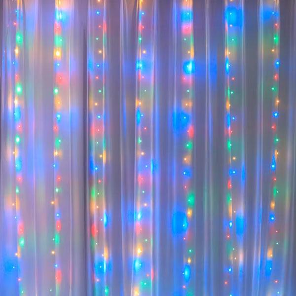 Гирлянда-штора новогодняя 160 LED 220 В 1,5х1,5 м Разноцветный (LG-ZWM2160LEDML)