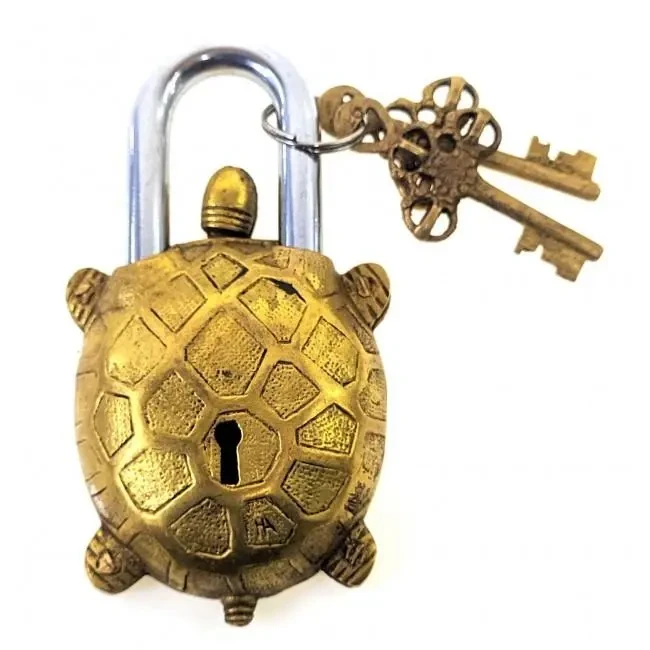 Тибетский замок черепаха 13,5х7х3,5 см Бронзовый (33933)